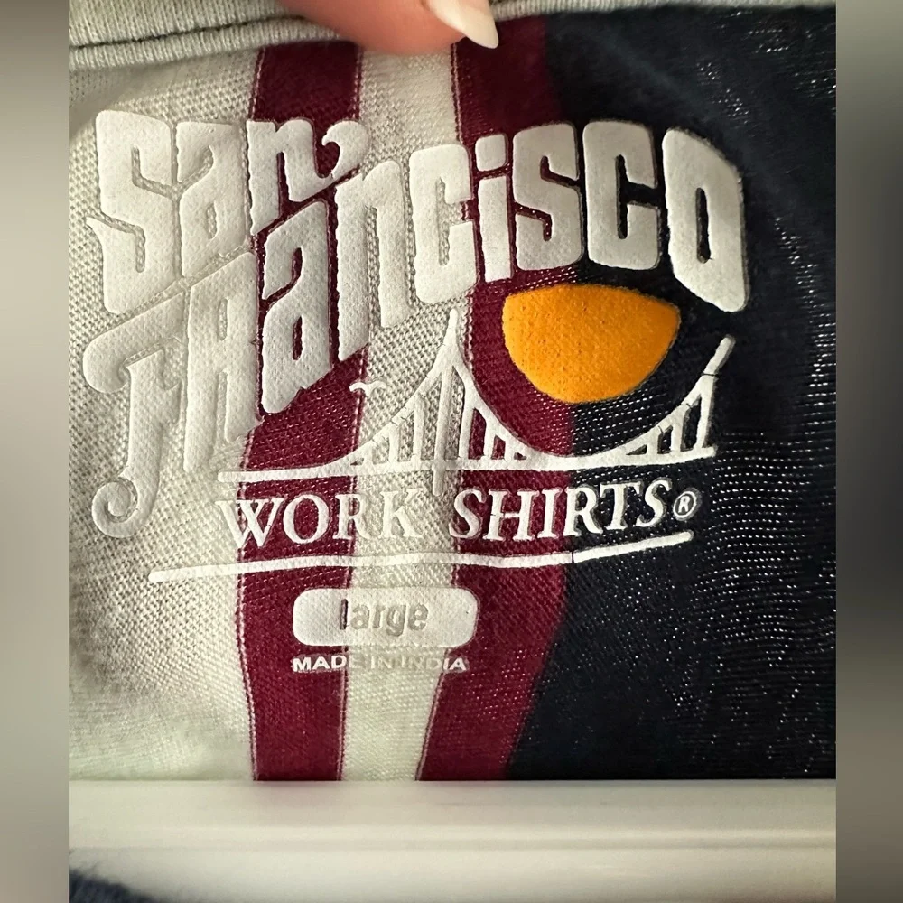 Striped T-Shirt with Red and White Accents - Picture 2 of 3